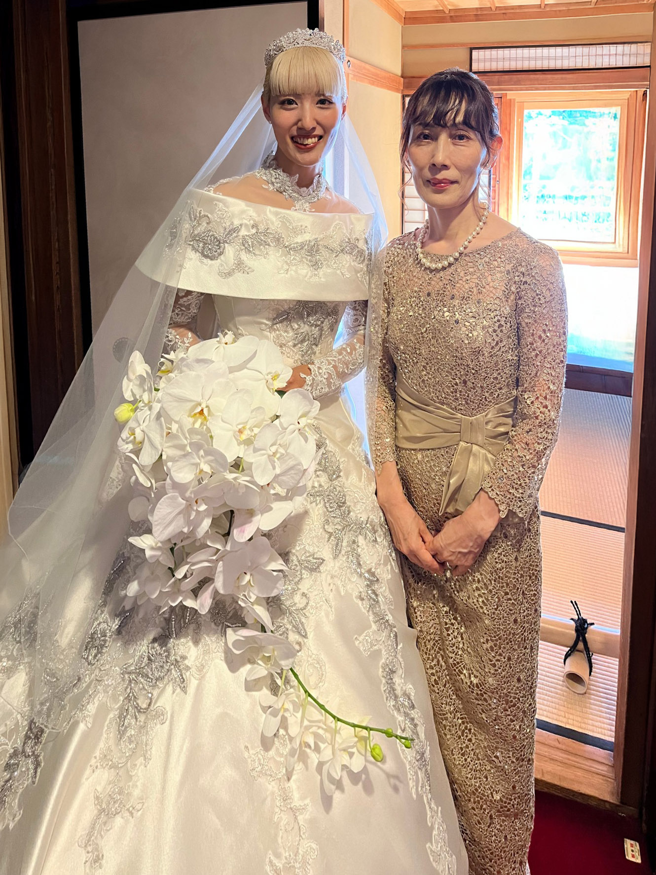 実際の結婚式 母親 フォーマルドレスL021ゴールド